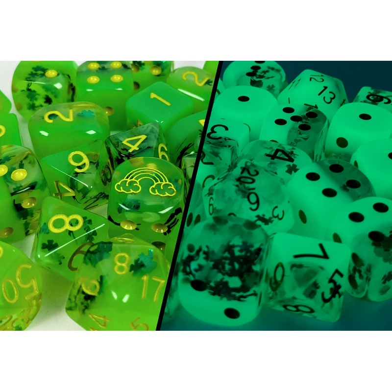 Diffusion Lit Leprechaun - Set of 12d6 pips 18mm