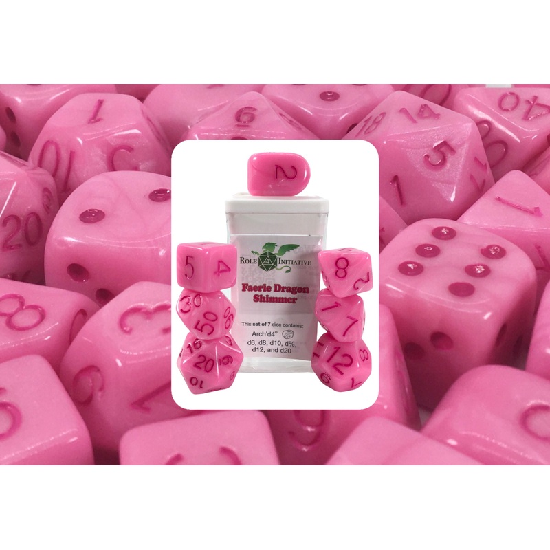 Faerie Dragon Shimmer Dice - Set of 7 w/ Arch'd4