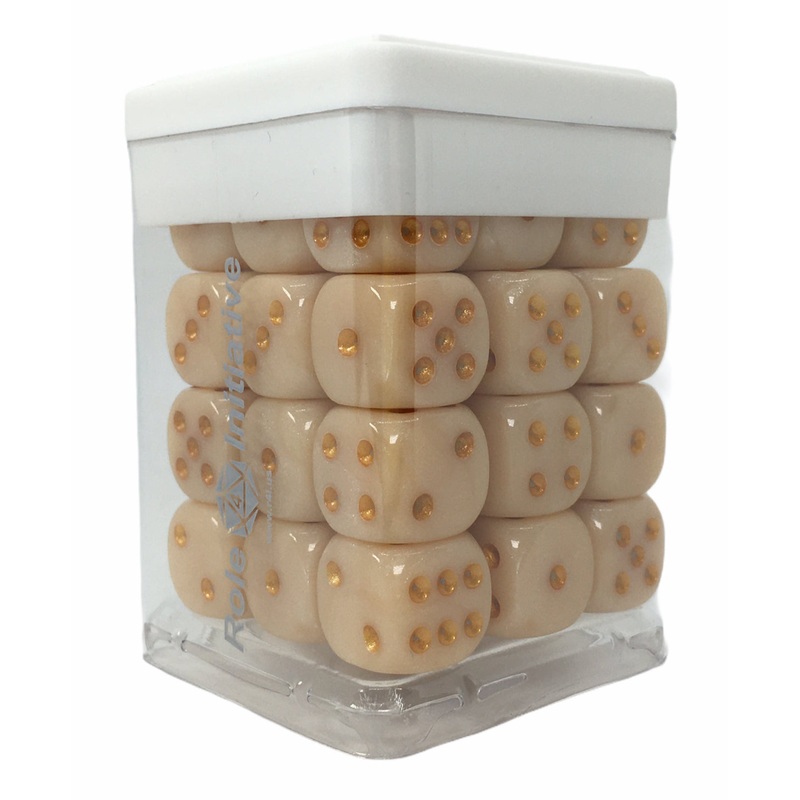 Marble Latte Dice - Set of 36d6 pips 14mm