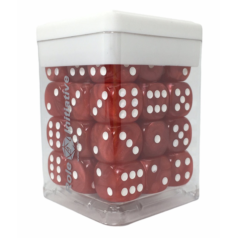 Marble Red Dice - Set of 36d6 pips 14mm