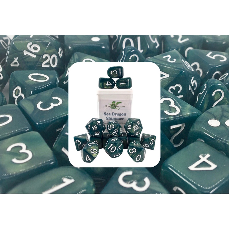 Sea Dragon Shimmer Dice - Set of 15 w/ Arch'd4