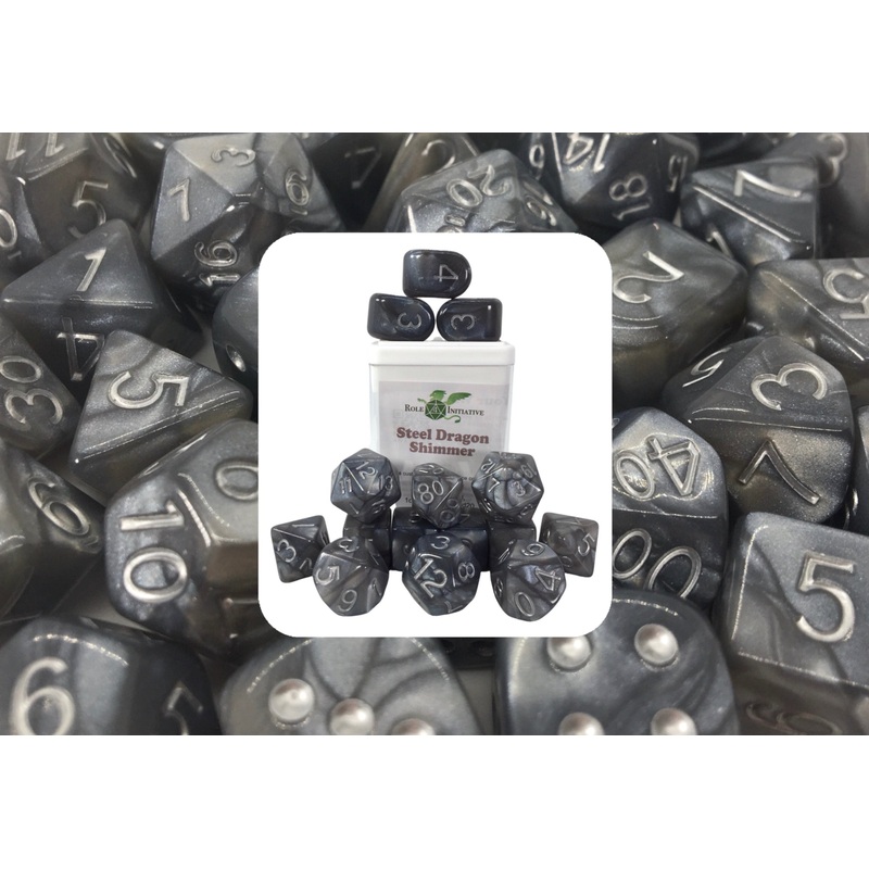 Steel Dragon Shimmer Dice - Set of 15 w/ Arch'd4