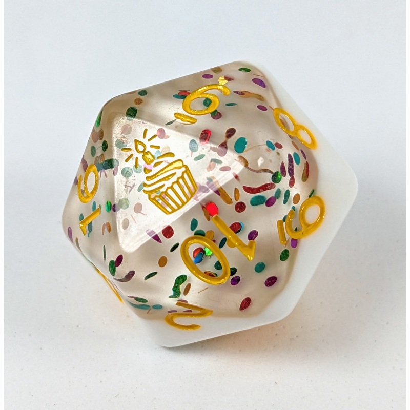 Diffusion Birthday Wishes - 30mm XL d20 w/ symbol