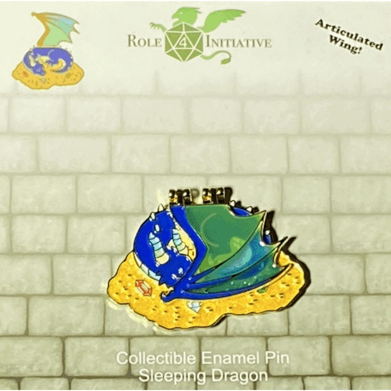 Sleeping Dragon with Articulated Wing - Collectible Enamel Pin