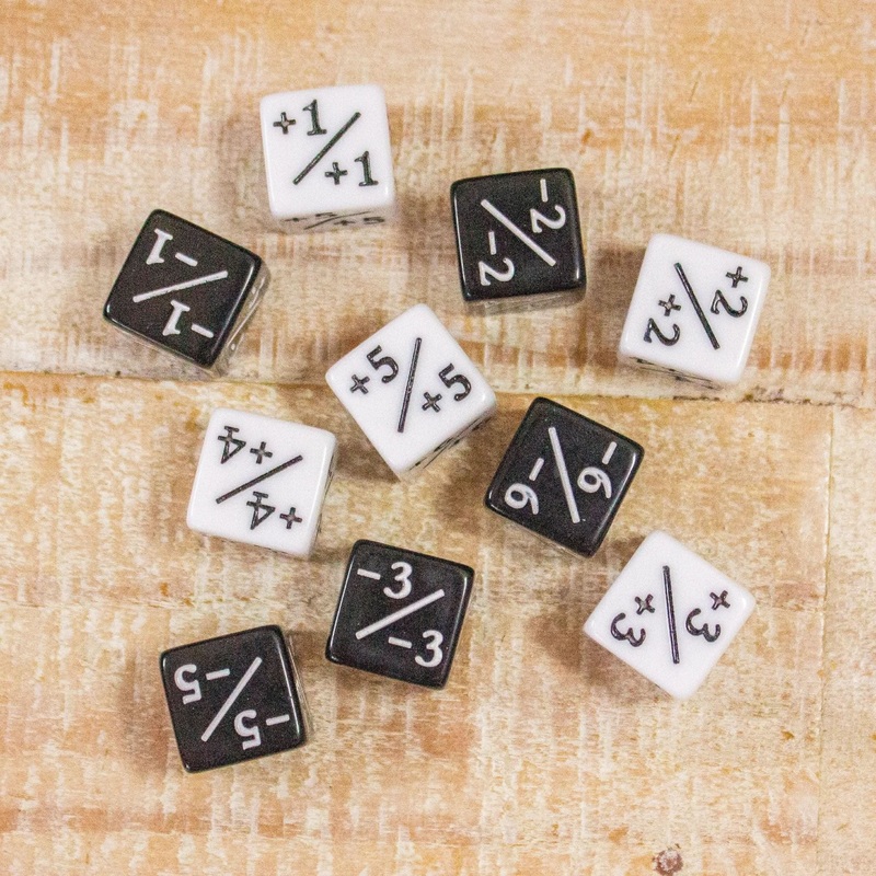 Black and White Block Counter Dice