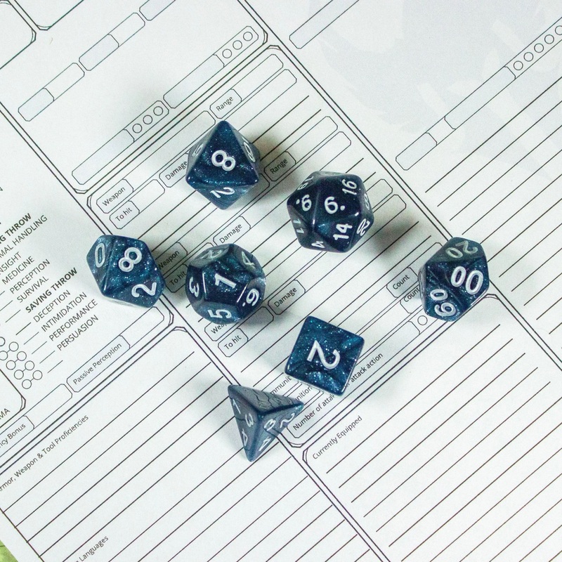Blue Abyss Shimmer Dice