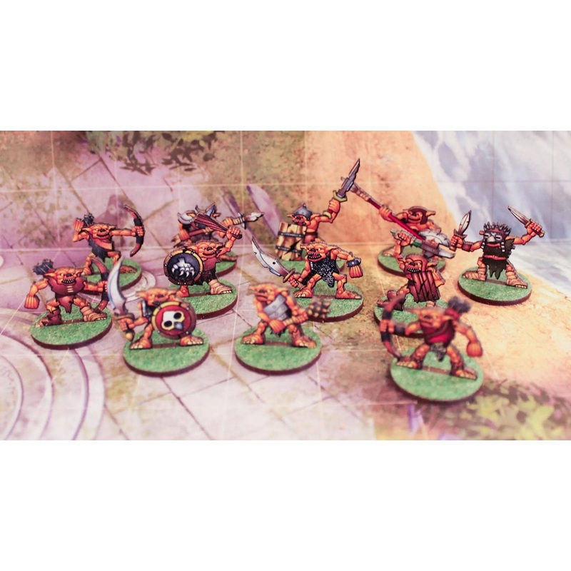Goblin Miniatures Set, Flatpack pre-painted miniatures for role playing games.
