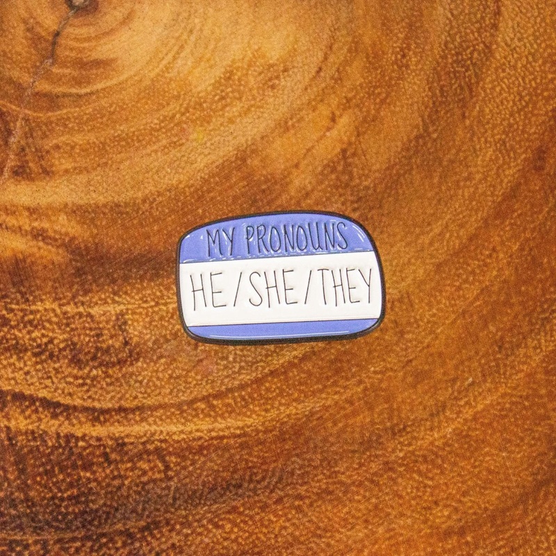 He/She/They Enamel Pin