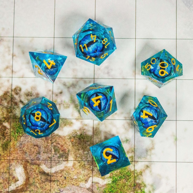 Liquid Core Blue Snake Eye Dice