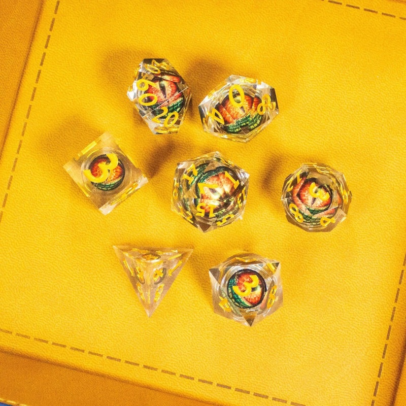 Liquid Core Orange Dragon Eye Dice