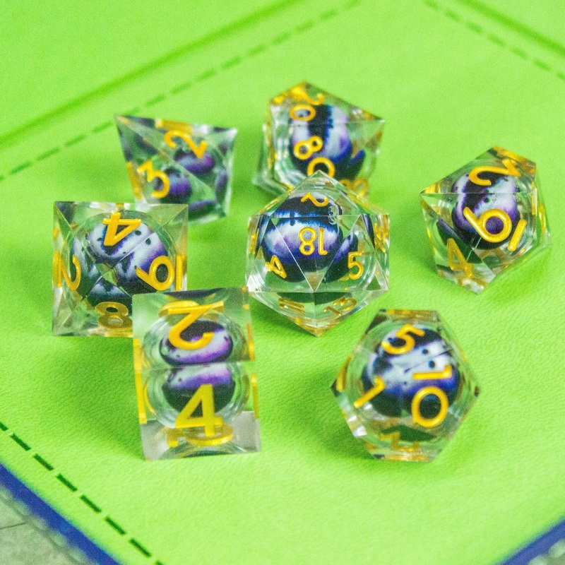 Liquid Core Purple Blue Snake Eye Dice