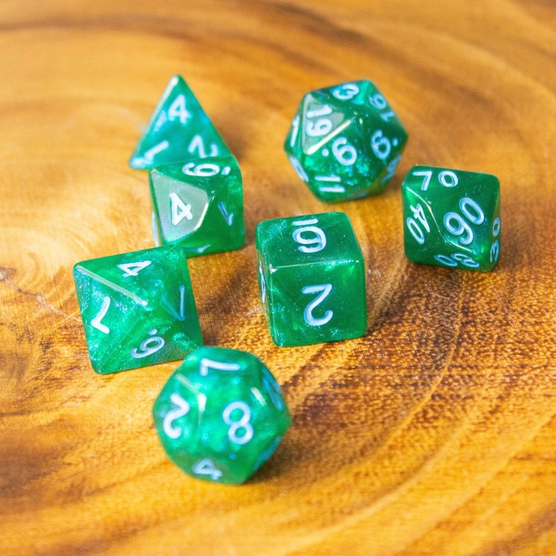 Moss Shimmer Dice Set