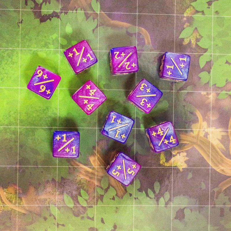 Pink and Purple Galaxy Counter Dice