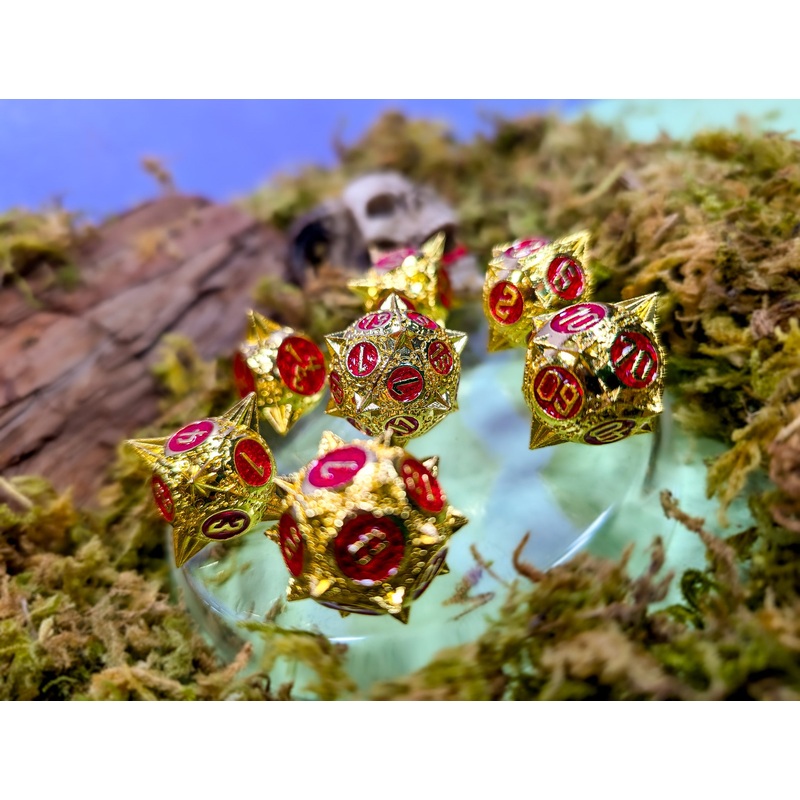 Radiant Reckoning | Caltrop Metal Dice Set