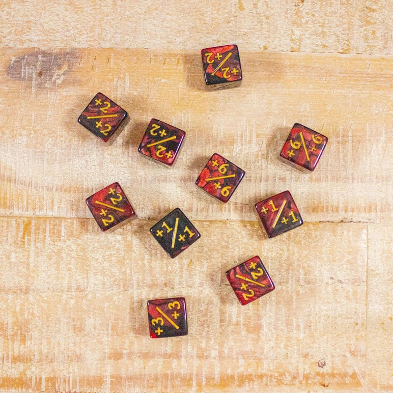 Red and Black Galaxy Counter Dice