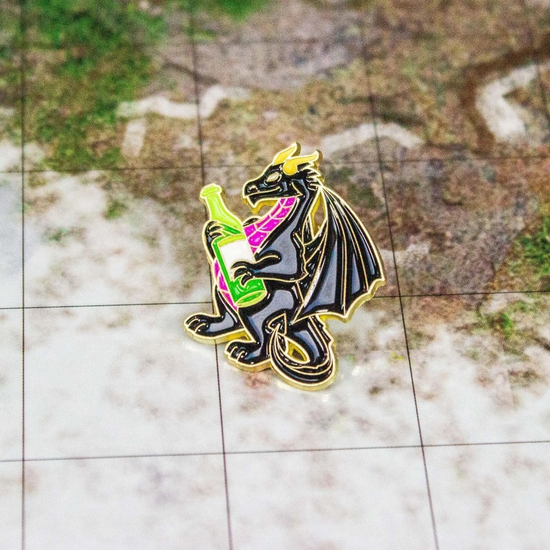 Wine Dragon Pin