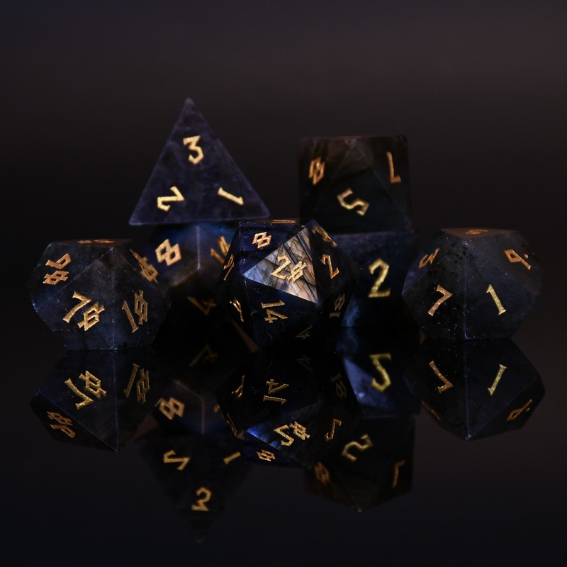 Labradorite Moonstone Stone Dice Set