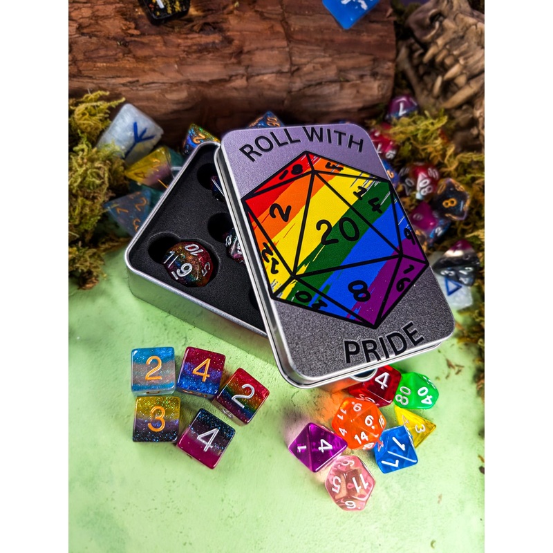 Roll With Pride Dice Tin