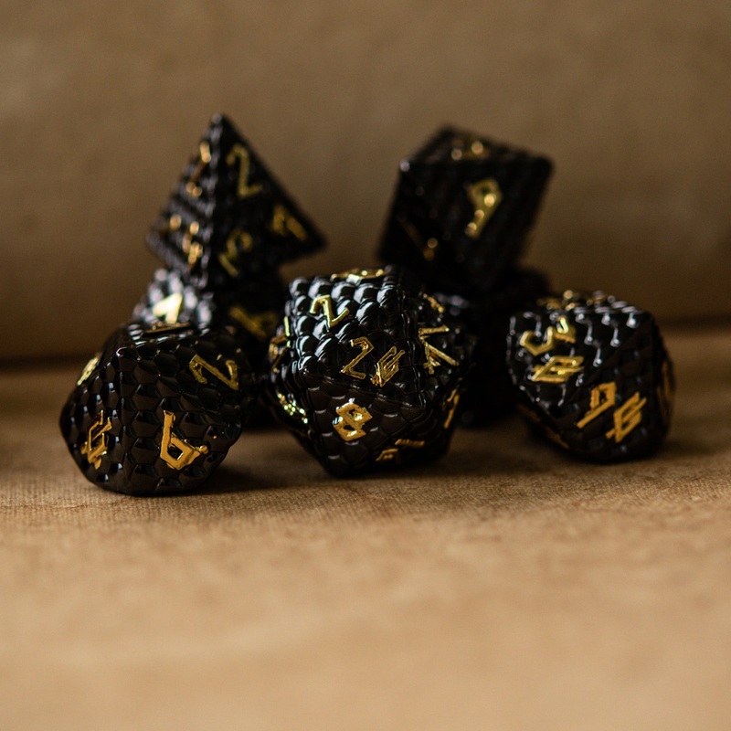Black Dragon's Egg Metal Dice Set