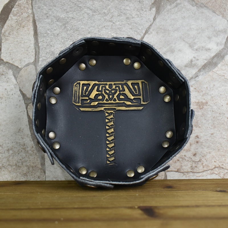 Mjolnir Leather Dice Tray