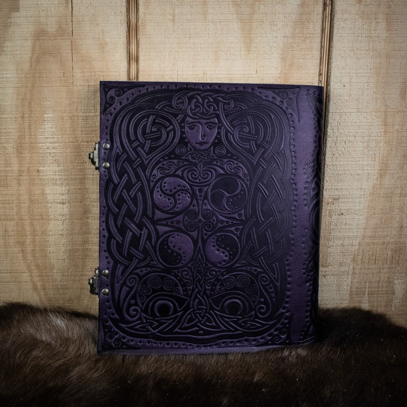 Owl - Lady of the Forest Purple Leather Sketchbook