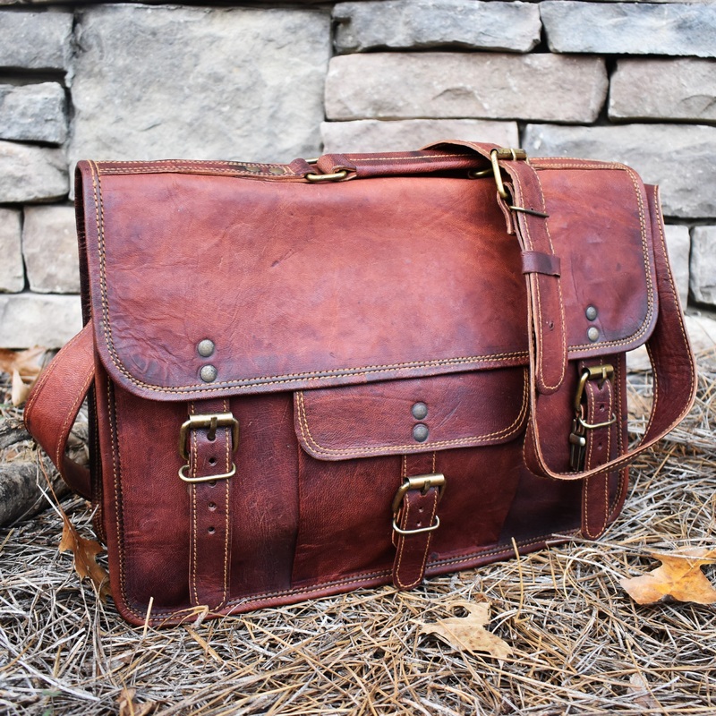 The Adventurer Leather Laptop Bag - Large