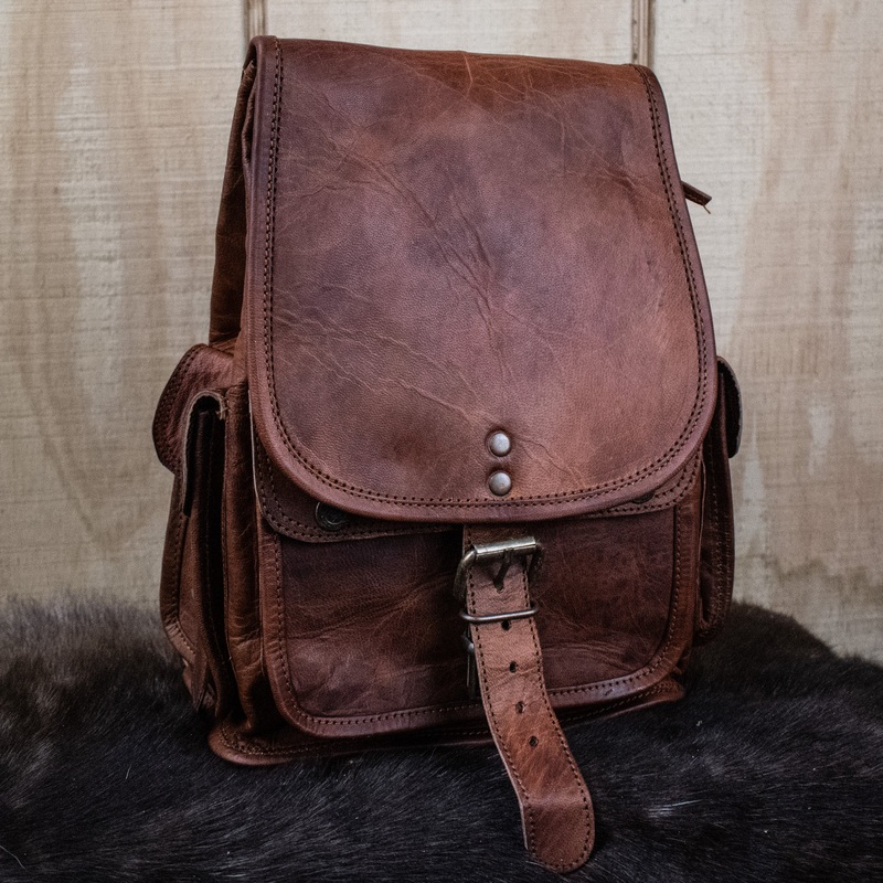 The Cottage Leather Mini Backpack - Brown