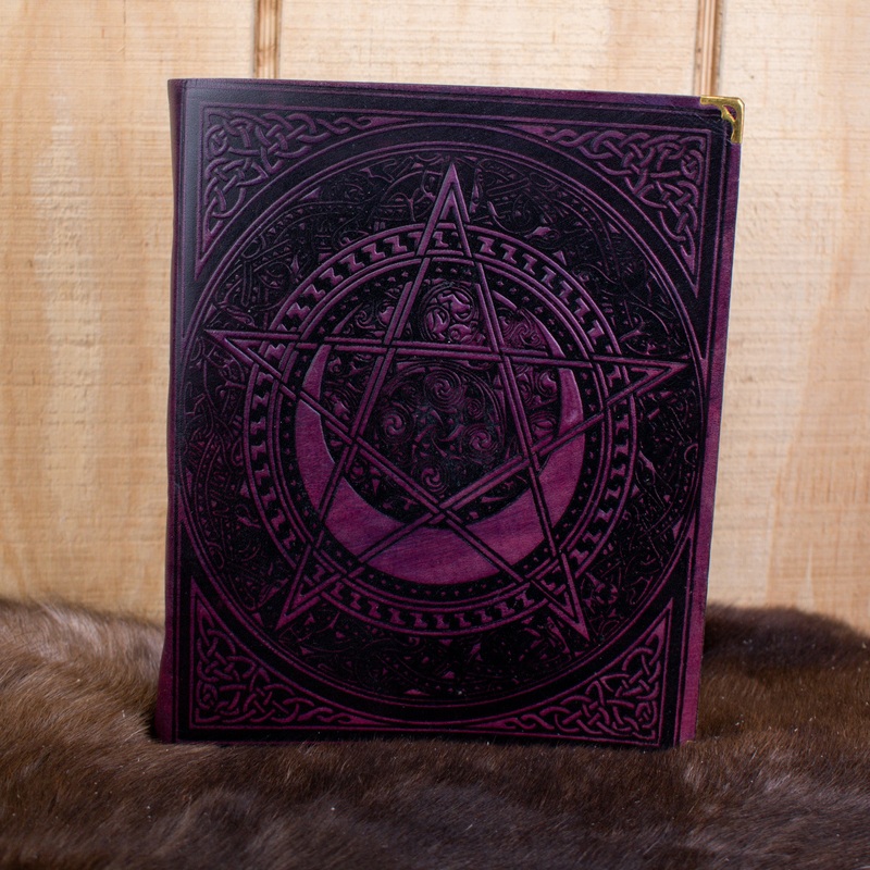 The Pentacle Purple Spellbook Leather Journal