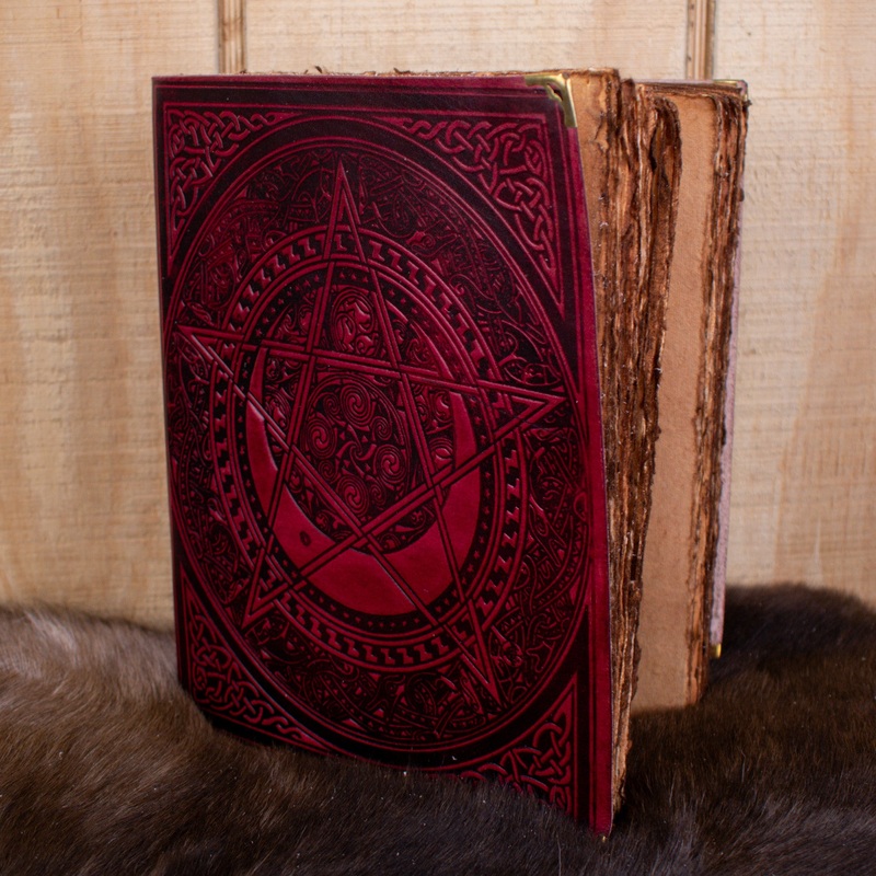 The Pentacle Red Spellbook Leather Journal