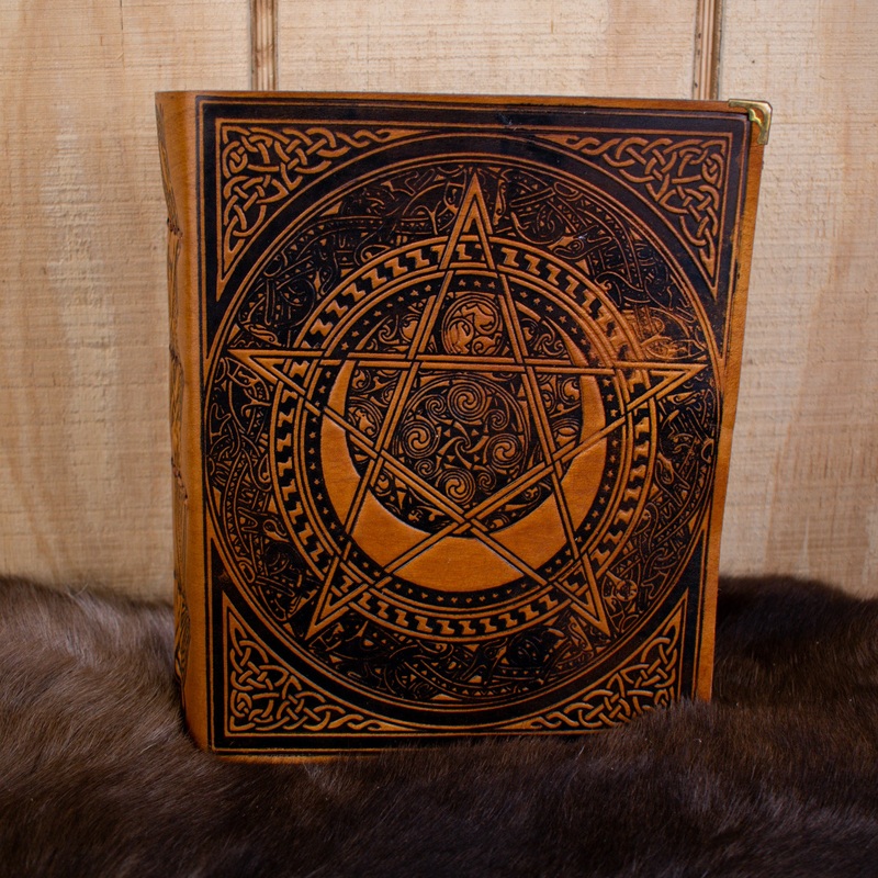 The Pentacle Tan Spellbook Leather Journal