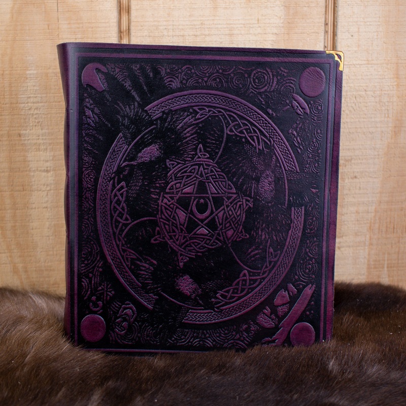 The Ravens Purple Spellbook Leather Journal