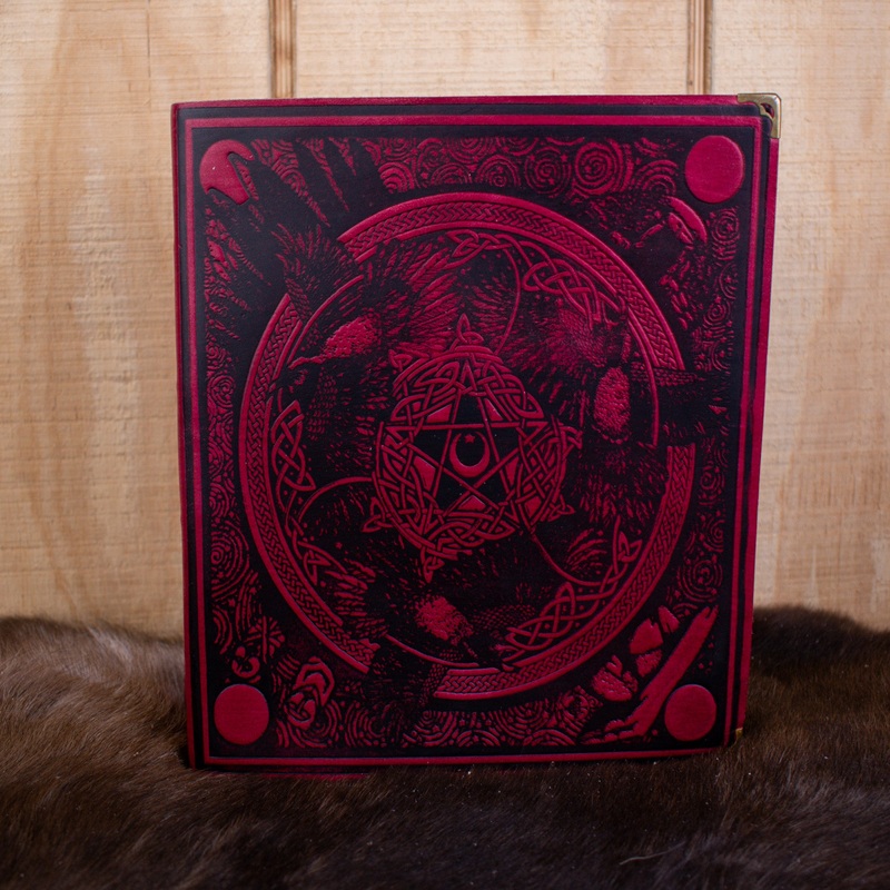The Ravens Red Spellbook Leather Journal