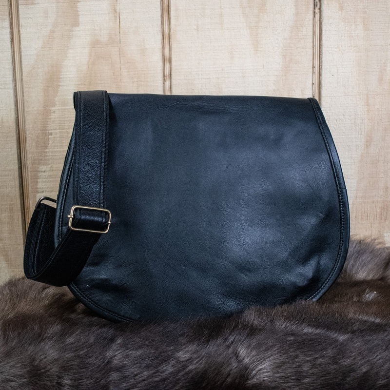 The Seeker Leather Satchel - Medium (Black)
