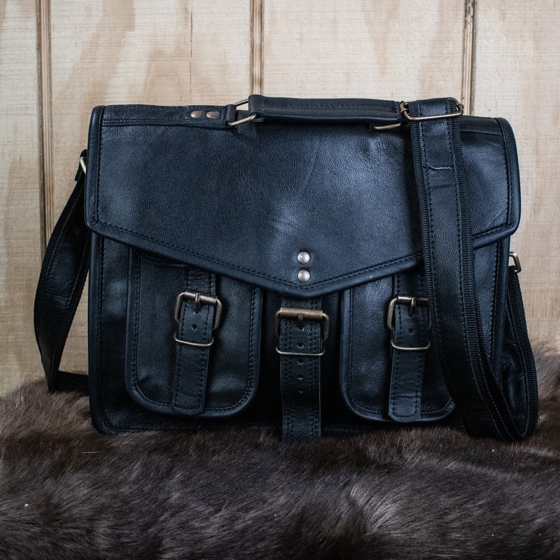 The Traveler Leather Satchel (Black)