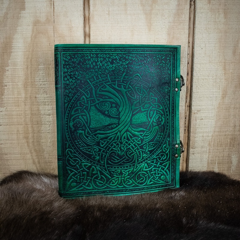 Tree of Life Green Leather Sketchbook