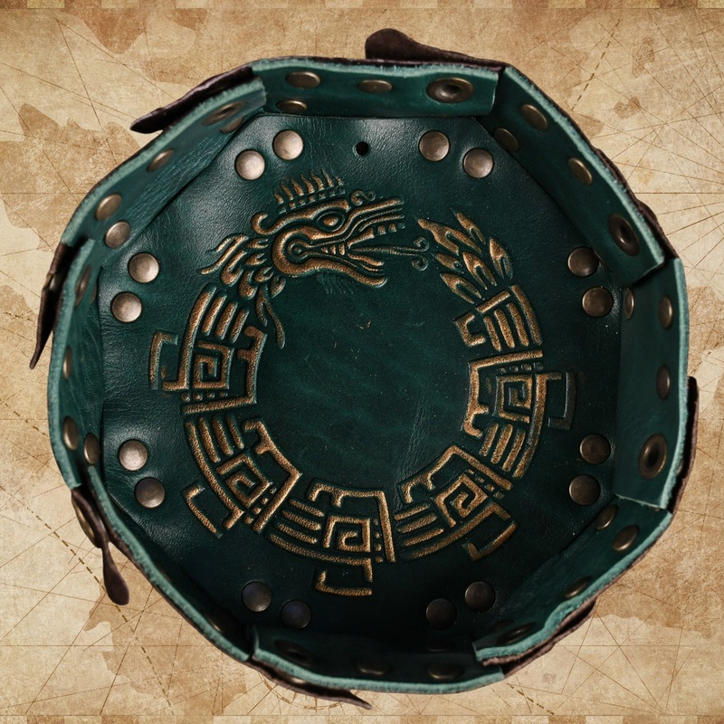 Aztec Leather Dice Tray - Dice Around the World Collection