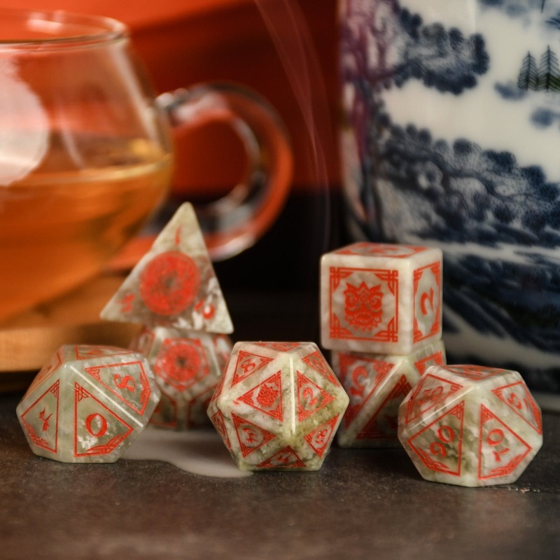 Chinese Jade Stone Dice Set - Dice Around the World Collection