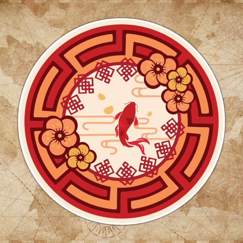 Chinese Sticker - Dice Around the World Collection