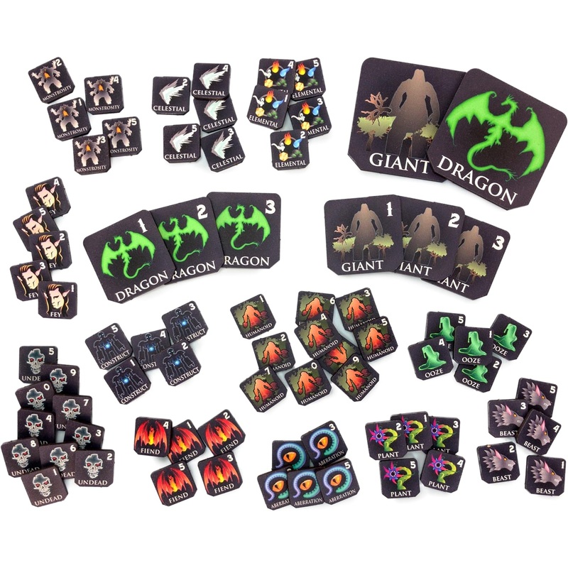 D&D Monster Tokens | 78 Tokens | Full Color | 1/8 Wood | RPGs, TTRPGs, Pathfinder, DND