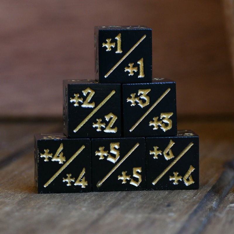 -1/-1 Counter Dice- Black, 6ct.