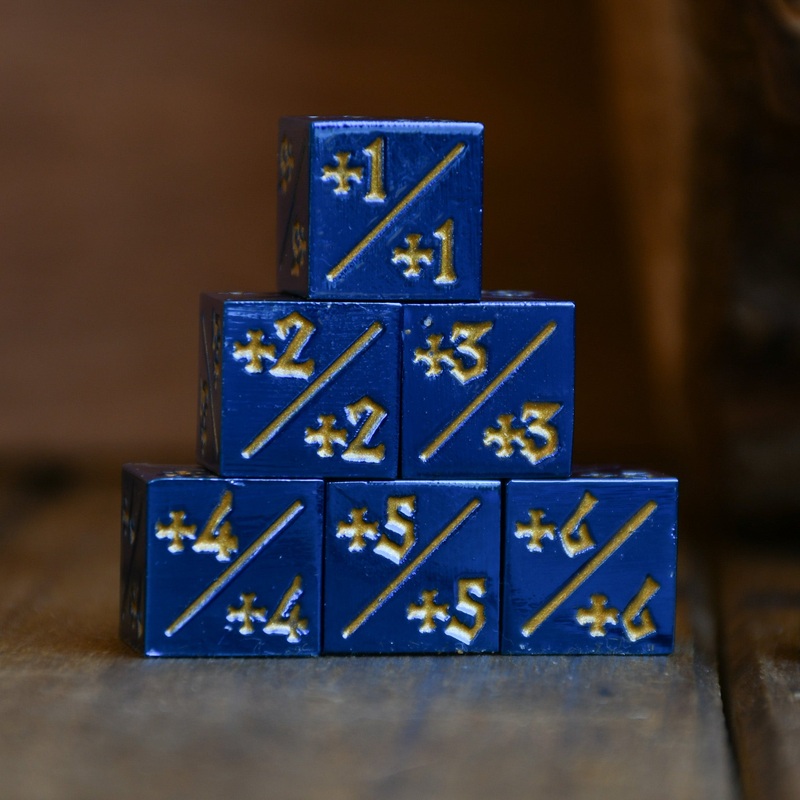 -1/-1 Counter Dice- Blue, 6ct.