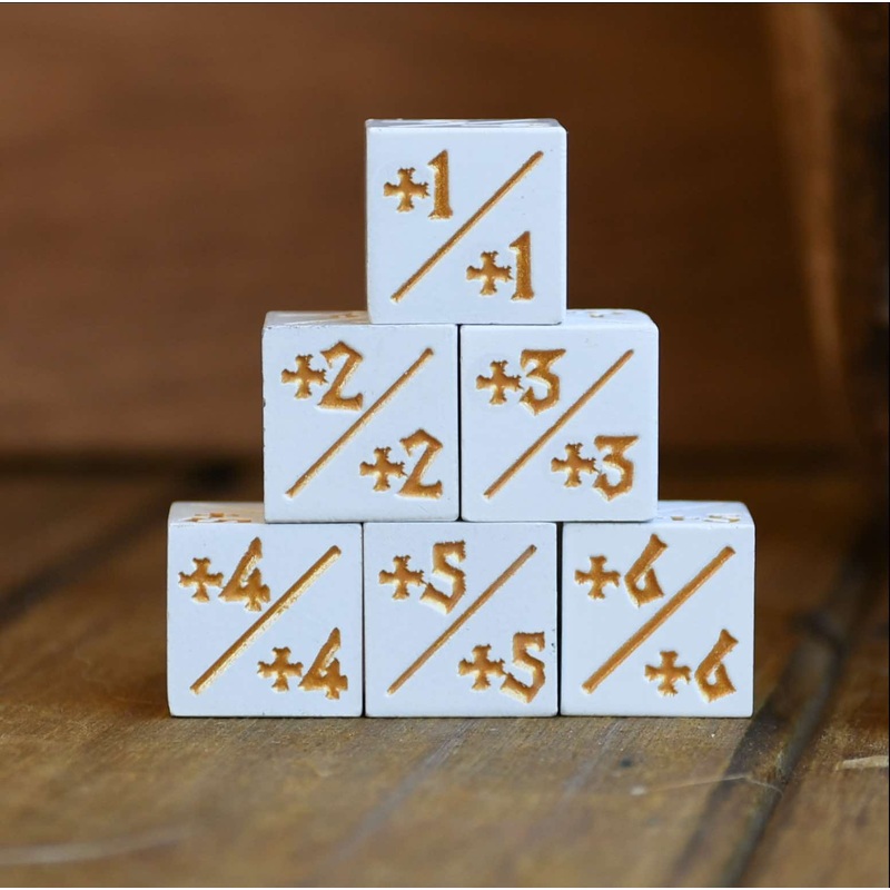 -1/-1 Counter Dice- White, 6ct.
