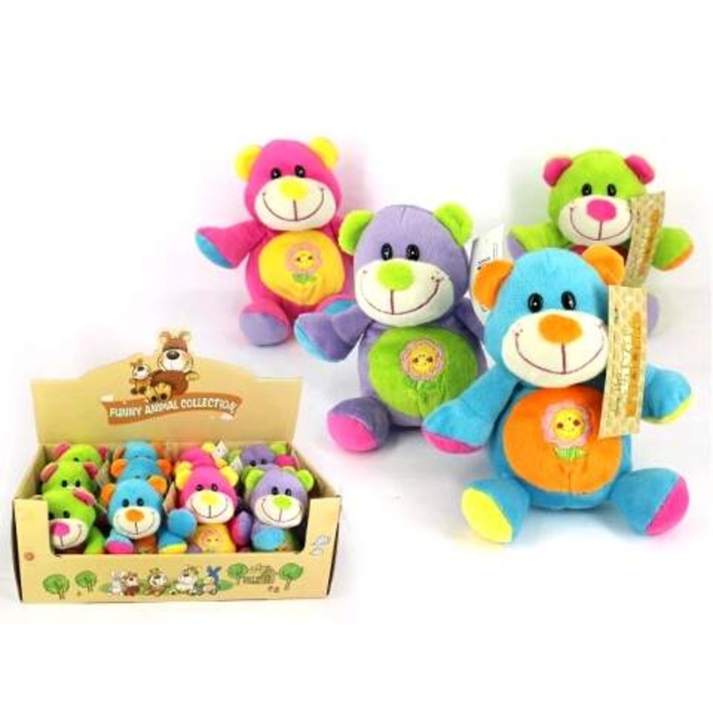 14cm Colourful Bear Plush Toy