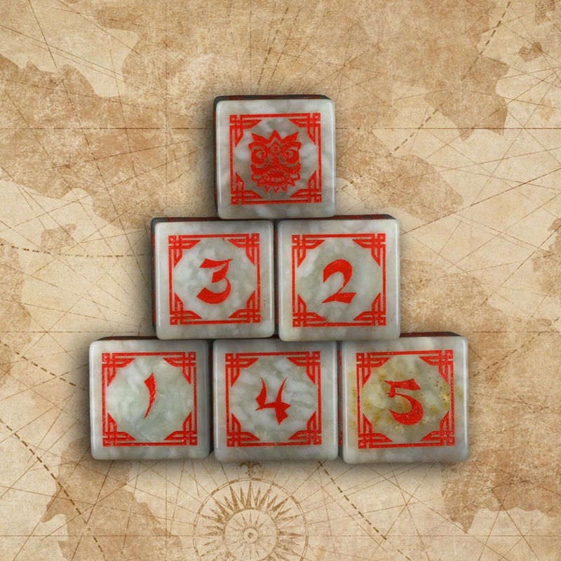 Chinese Jade Stone D6 Set - Dice Around the World Collection