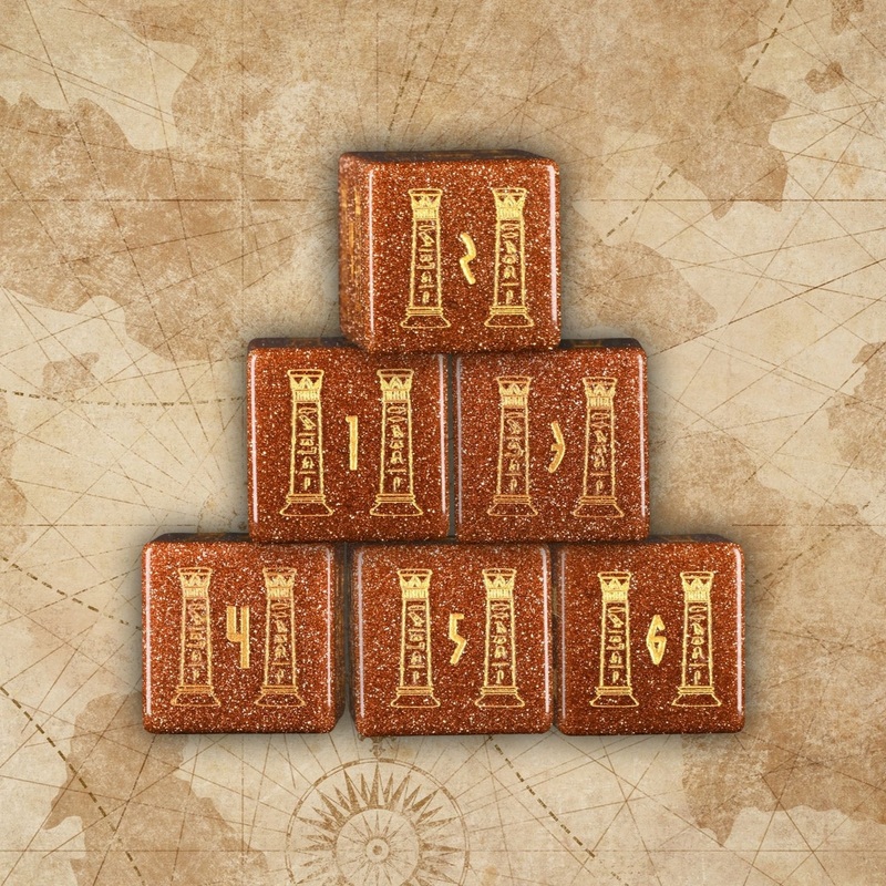 Egyptian Gold Sandstone Stone D6 Set - Dice Around the World Collection