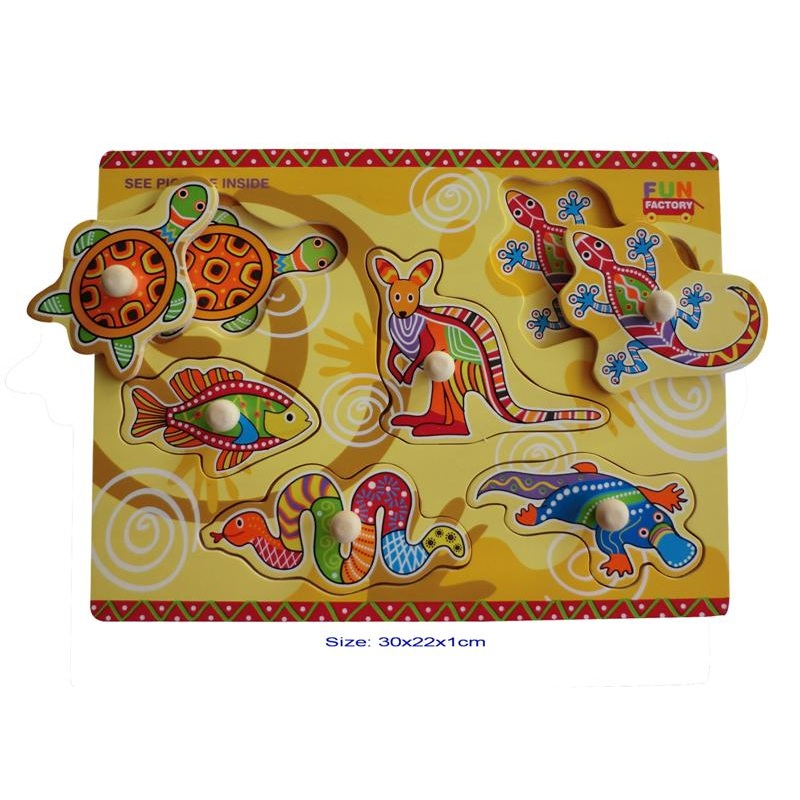 Fun Factory - Wooden Puzzle with Knobs - Aboriginal