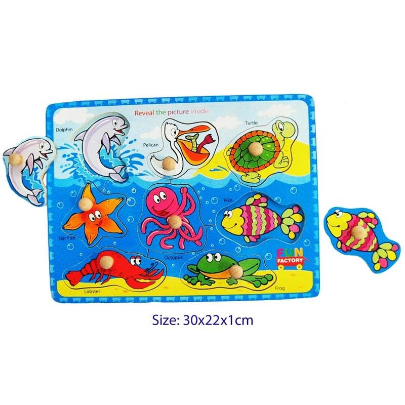 Fun Factory - Wooden Puzzle with Knobs - Sea Animal