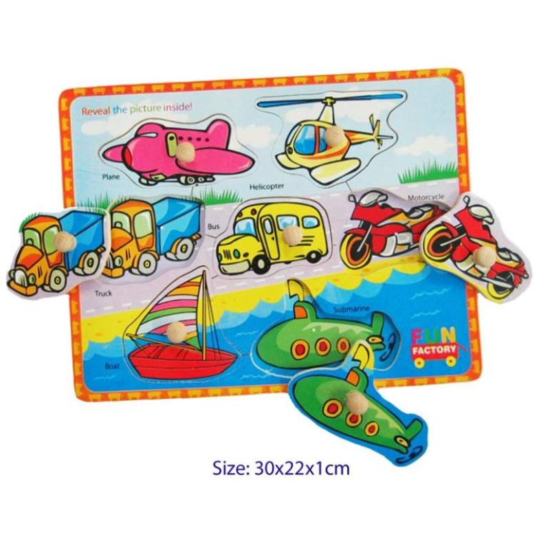 Fun Factory - Wooden Puzzle with Knobs - Transport