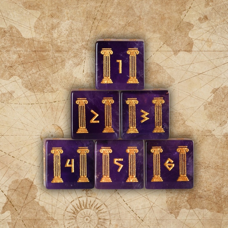 Greek Amethyst Stone D6 Set - Dice Around the World Collection