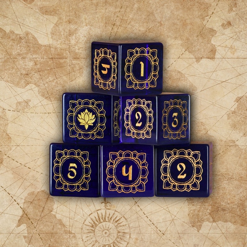 Indian Blue Glass D6 Set - Dice Around the World Collection